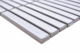 Aste in ceramica a mosaico decorate a mano retrò vintage anni 50-60 cinghie bianche lucide maculate MOS24-CS66_m