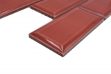 Mosaico ceramico dipinto a mano Metro composite look uni red MOS24-09R_m