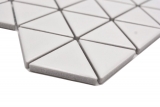 Piastrella di mosaico ceramico dipinta a mano triangolo diamante tinta unita bianco opaco MOS13-t41_m