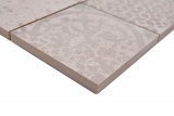 Mosaico ceramico dipinto a mano in gres porcellanato grigio chiaro fantasia beige MOS23-B5_m