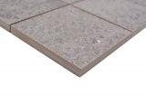 Mosaico ceramico dipinto a mano in gres porcellanato grigio chiaro fantasia antracite MOS23-G7_m