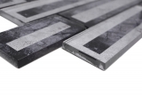 Mosaico di vetro dipinto a mano tessere di mosaico 2D look nero grigio argento sfumato MOS88-W5_m