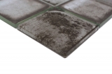 Piastrella di mosaico di vetro dipinta a mano Retro Vinatage stile cemento grigio urbano MOS88-S04_m