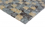 Mosaico in vetro dipinto a mano tessere di mosaico spezzate grigio beige marrone MOS92-1302_m