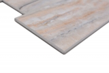 Campione manuale di mosaico autoadesivo in vinile effetto pietra bianco grigio oro rettangolare MOS200-SP06_m