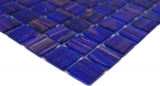 Tessera di mosaico in vetro dipinta a mano Blu scuro Blu oltremare Rame iridescente MOS230-G19_m