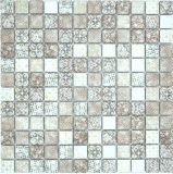 Piastrelle di ceramica a mosaico Jasba beige-marrone opaco aspetto retrò muro cucina bagno piastrelle doccia / 10 tappetini a mosaico