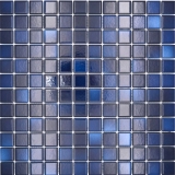 Jasba Agrob Buchtal Fresh mosaico in ceramica gres blu intenso mix lucido cucina bagno doccia MOSJBF217 1 tappetino