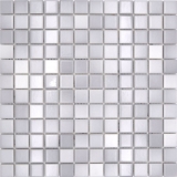 Jasba Agrob Buchtal Fresh mosaico in ceramica gres grigio argento mix lucido cucina bagno doccia MOSJBF219 1 tappetino
