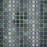 Piastrelle di mosaico in ceramica Jasba verde bosco mix lucido n.d. Rivestimento della cucina rivestimento del bagno rivestimento della doccia / 10 tappetini a mosaico
