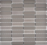 Piastrella di mosaico in ceramica tondini grigio vetro non smaltato MOS24-0204_f
