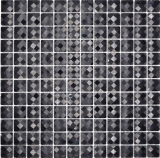 Mosaico di vetro QUADRAT CRYSTAL GLITTER BLACK / 10 tessere di mosaico MOS130-X826_f