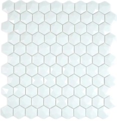 Mosaico di vetro esagonale esagonale mosaico bianco 3D mosaico piastrelle parete backsplash cucina bagno MOS11-AR01