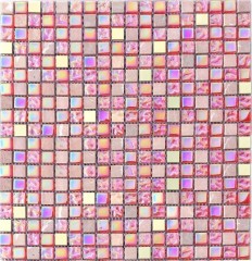 Piastrella di mosaico Traslucido rosso rosa oro Mosaico di vetro Pietra di cristallo EP rosso rosa oro MOS92-1208