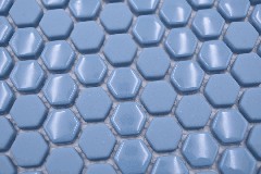 Mano modello Esagono Smalto mix blu lucido / opaco muro piastrelle backsplash cucina doccia bagno MOS140-0401_m