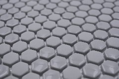 Campione a mano Smalto esagonale mix grigio lucido/opaco piastrelle parete backsplash cucina doccia bagno MOS140-0201_m