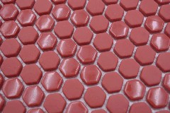 Campione a mano Smalto esagonale mix rosso lucido/opaco piastrelle parete backsplash cucina doccia bagno MOS140-0901_m