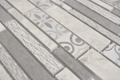 Mano modello composito marmo / ceramica mix grigio 3F parete piastrelle backsplash cucina doccia bagno MOS180-D0927G_m