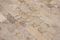 Motivo a mano in vinile composito effetto pietra Limestone marrone/oro piastrelle a mosaico per pareti MOS200-LBG_m