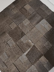 Combinazione di campioni a mano Woodland Oak Wood grigio blu scuro 3D wall tile backsplash MOS170-11B_m