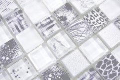 Campione a mano quadrato Crystal mix super white wall backsplash MOS74-0203_m