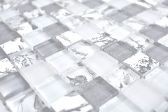 Campione a mano quadrato Crystal mix super white/beach wall tile backsplash MOS74-2000_m