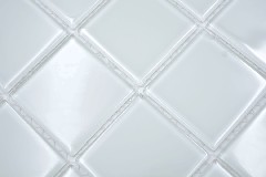 Mano modello quadrato Cristallo uni bianco muro piastrelle backsplash cucina doccia bagno MOS78-0101_m