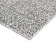 Mosaico dipinto a mano in ceramica grigio pietra grigio MOS14-0202-R10_m