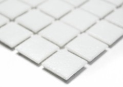 Campione a mano di mosaico in vetro bianco MOS50-0101_m
