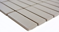 Piastrella di mosaico dipinta a mano in ceramica tondino grigio chiaro non smaltato MOS24-1202