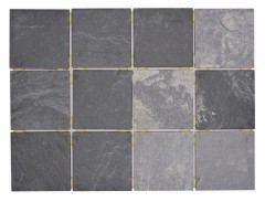 Mosaico ceramico grigio antracite nero opaco effetto pietra Piastrella - MOS22-BH493