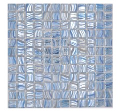 Mosaico piastrelle piscina mosaico piscina mosaico azzurro argento lucido metallico parete doccia SPAGNA MOS220-78251U