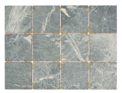 Mosaico ceramico grigio-verde effetto pietra opaca Piastrella MOS22-BH395_f | 10 tessere di mosaico