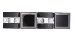 Mosaico bordo in vetro nero argento moderno - MOS88-S89_f