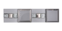 Mosaico bordo in vetro bianco argento moderno - MOS88-S98_f