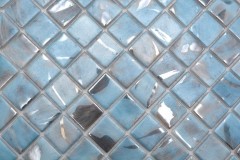 Mosaico dipinto a mano mosaico piscina mosaico azzurro marmorizzato grigio crema argento shimmer parete doccia SPAGNA - MOS220-71252U_m
