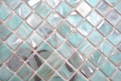 Handmuster piastrella di mosaico mosaico piscina mosaico piscina turchese blu grigio crema argento shimmer parete doccia SPAGNA - MOS220-71253U_m