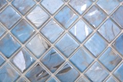 Mosaico di piscina dipinto a mano mosaico di vetro mosaico marmorizzato shimmer grigio crema argento parete pavimento cucina bagno doccia - MOS220-71382U_m