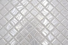 Campione a mano piastrelle mosaico piscina mosaico piscina mosaico bianco crema argento lucido metallico parete doccia SPAGNA - MOS220-78252U_m