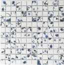 Mosaico ceramico retro vintage bianco blu fiore piastrella mosaico cucina splashback MOS18D-1404