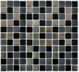 Mosaico ceramico nero argento antracite cromo piastrelle mosaico cucina MOS18-0317