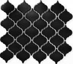 piastrelle di mosaico vintage fiorentino ceramica nero opaco backsplash muro bagno cucina - MOS13-12BM