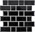 Metro Subway Tiles Black Facet Mosaic Tile Ceramic Tile Backsplash Cucina MOS26WM-0301