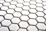 Modello a mano mosaico piastrelle ceramica esagono bianco lucido piastrelle backsplash cucina MOS11A-0102_m