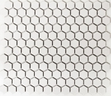 Piastrella di mosaico esagonale in ceramica mini bianco opaco parete doccia piastrella parete bagno piastrella cucina - MOS11A-0111