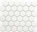 Piastrella di mosaico esagonale in ceramica bianca opaca piastrella da parete piastrella da bagno piastrella da cucina backsplash WC - MOS11B-0111