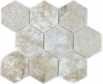 Piastrella di mosaico esagonale in ceramica grigio XL aspetto cemento piastrelle cucina WC bagno piastrelle backsplash muro - MOS11F-0202