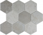 Piastrella di mosaico esagonale in ceramica grigia XL effetto cemento piastrella per cucina piastrella per bagno piastrella per parete rivestimento in mattoni - MOS11F-0204