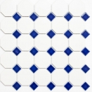 Piastrella di mosaico ottagonale ceramica blu bianco opaco blu lucido piastrella da parete bagno MOS13-OctaG464