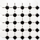 Piastrella di mosaico ottagonale ceramica bianco opaco nero lucido piastrella da parete bagno MOS13-OctaG468